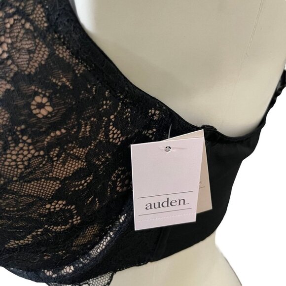 Auden New 40G The Sublime Black Lace Plunge Coverage Push Up Bra - Picture 2 of 6